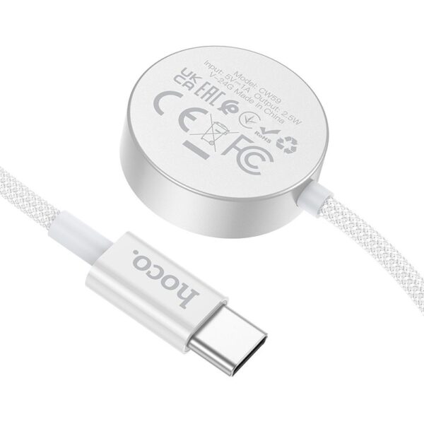 HOCO wireless charger Type C compatible with APPLE Watch and SAMSUNG Watch CW59 white