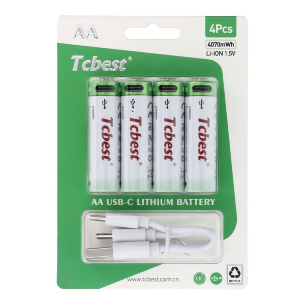 674b206801960ff79b9bee399ae2fffc TCBEST rechargable battery R6 (AA) 2713 mAh with socket Type C + cable USB A to 4 x Type C 4 pcs