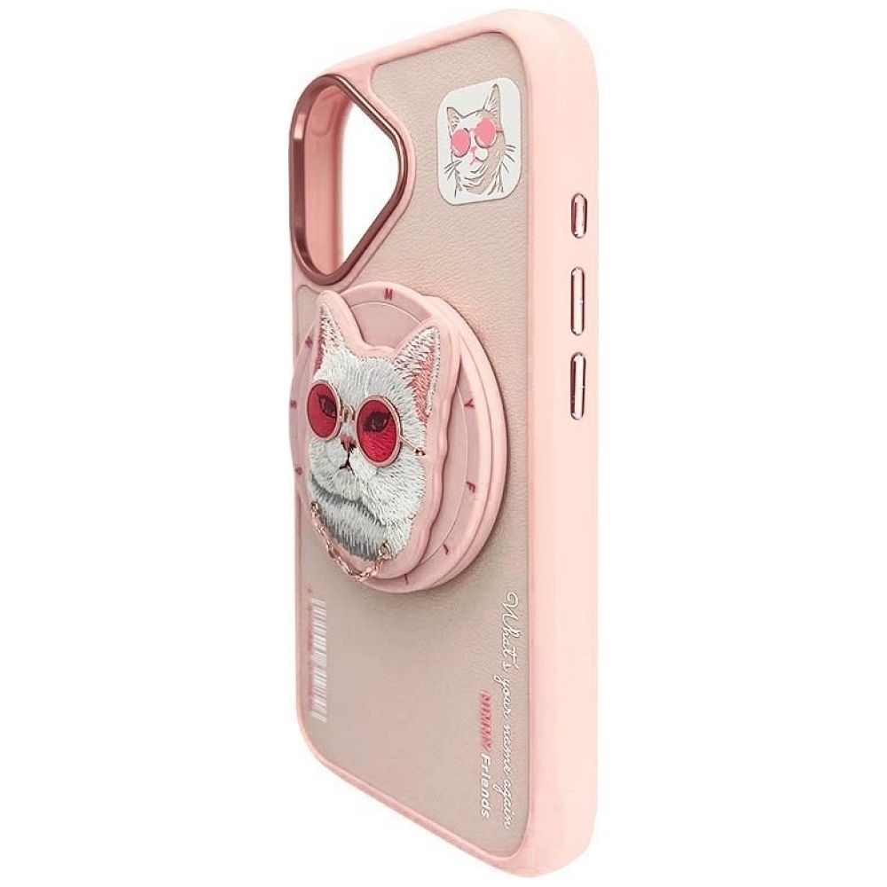 6837390316aec812f43884c84301155b NIMMY case GLASSES COOL CAT compatible with MagSafe for IPHONE 16 pink