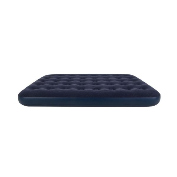 Inflatable double travel mattress with velvet finish + inflating pump 67002 blue
