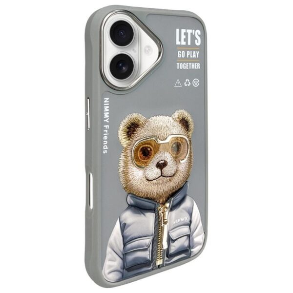 NIMMY case COOL&CUTE 2.0 Bear for IPHONE 16 gray