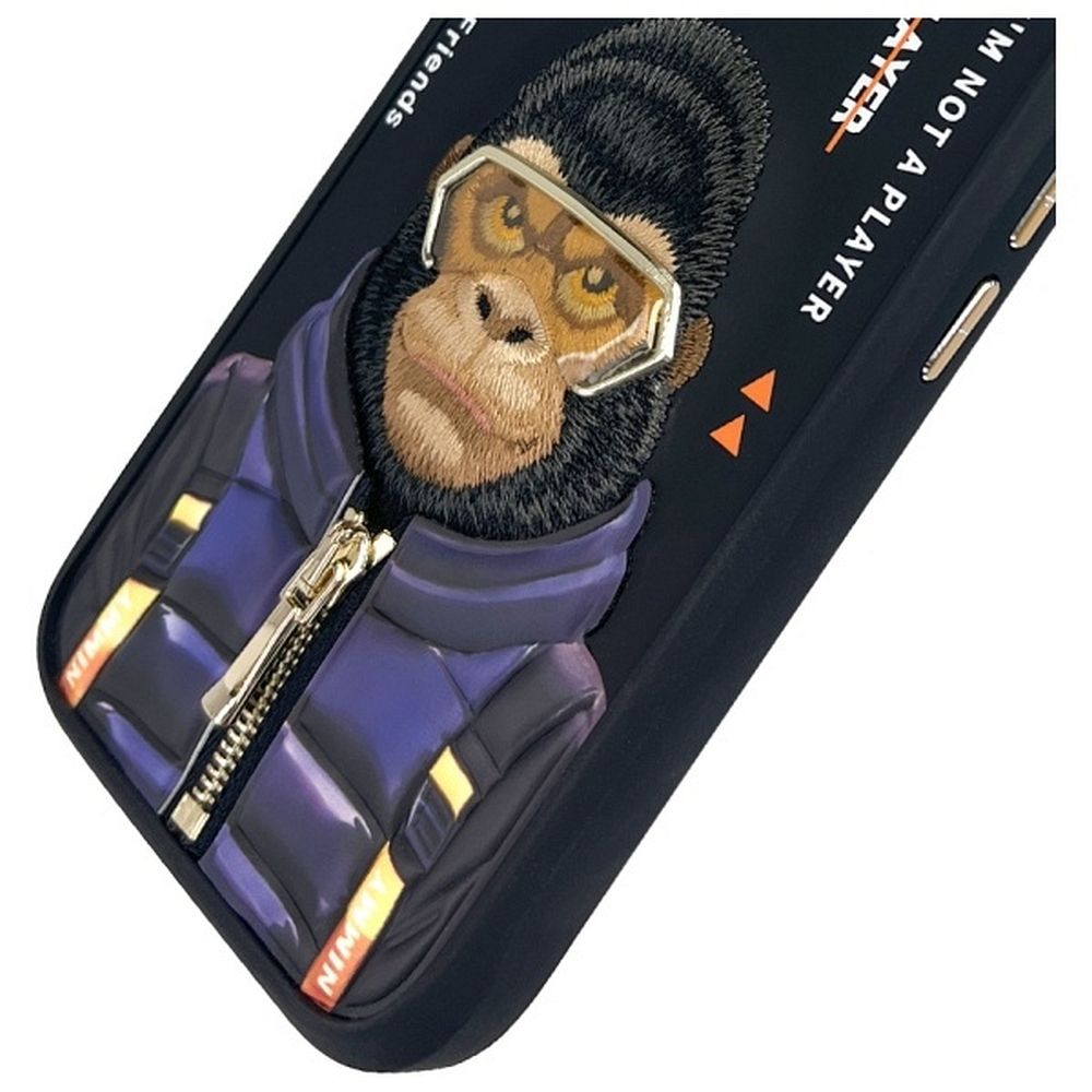 69acbb31b40a1cc9f6130df6f2ca085d NIMMY case COOL&CUTE 2.0 Monkey for IPHONE 16 black