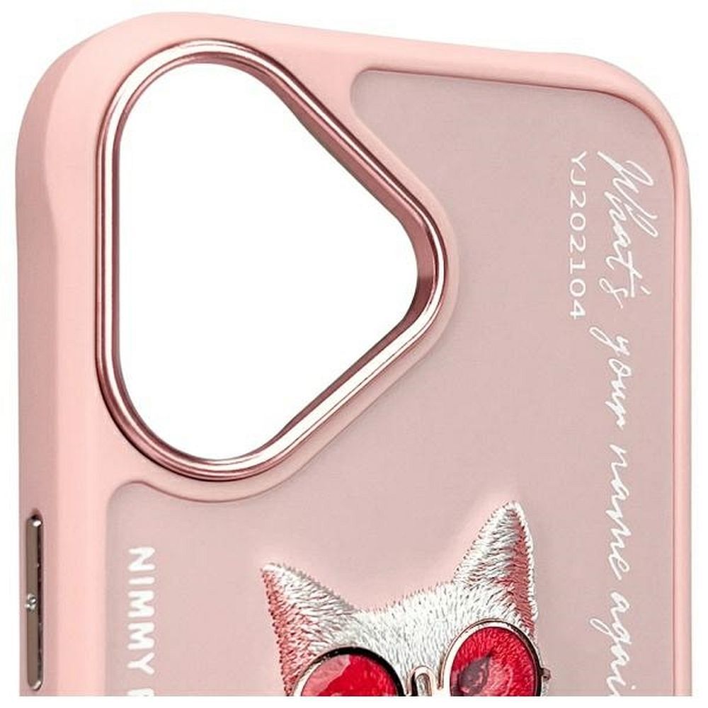 NIMMY case GLASSES COOL CAT for IPHONE 16 pink