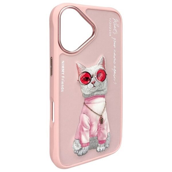 NIMMY case GLASSES COOL CAT for IPHONE 16 pink