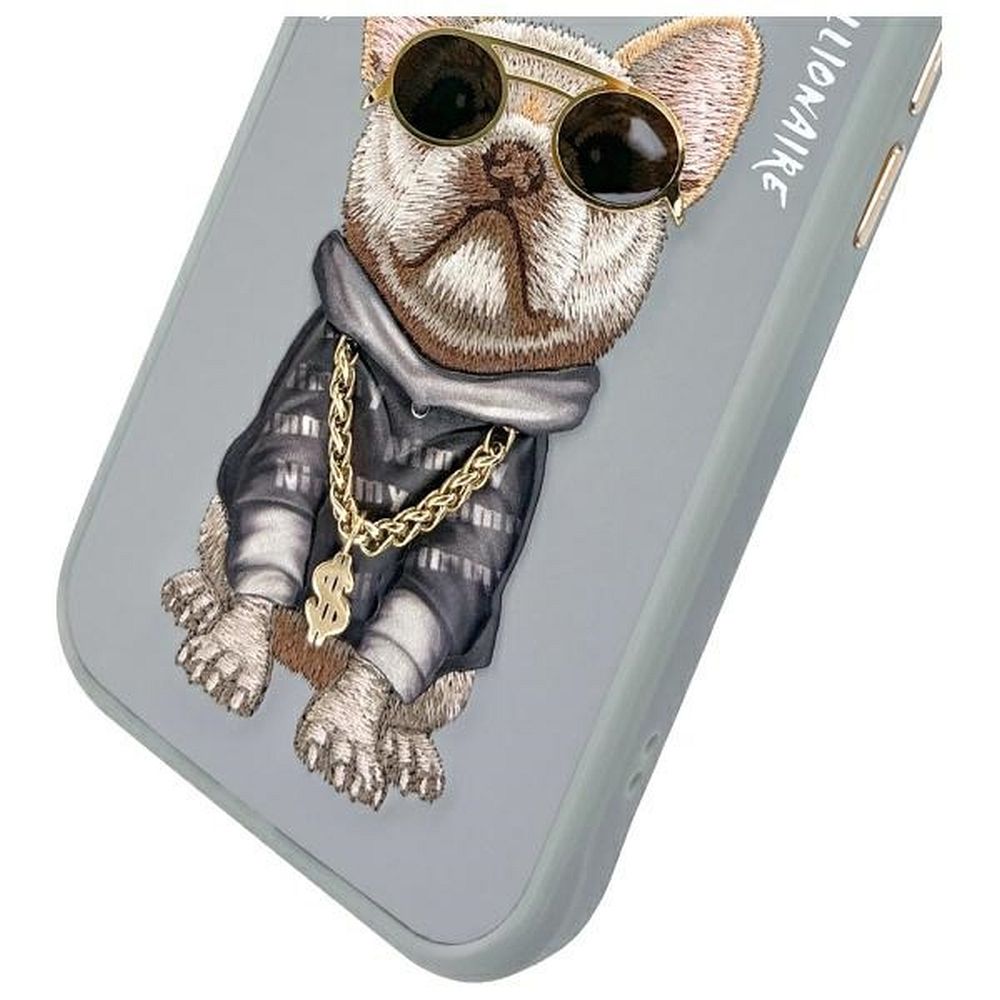 6abed3e1ee800100466223cfa2bdf4c6 NIMMY case GLASSES COOL DOG for IPHONE 15 gray