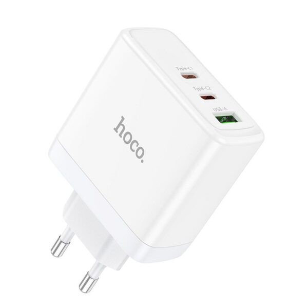 HOCO wall charger 2 x Type C + USB A QC PD 65W GaN N30 white