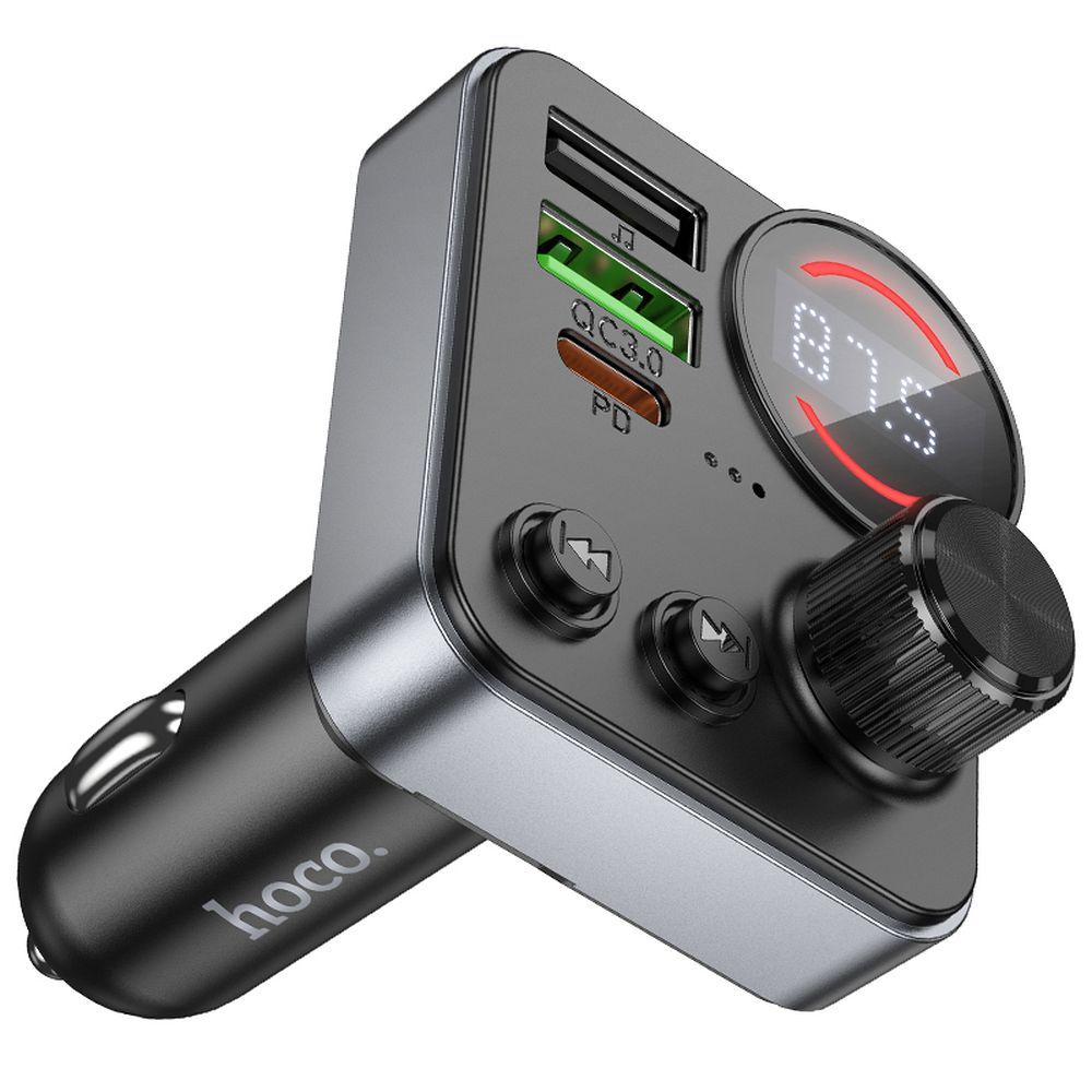 HOCO car transmitter FM bluetooth 2 x USB A + Type C PD QC3.0 48W E86 black