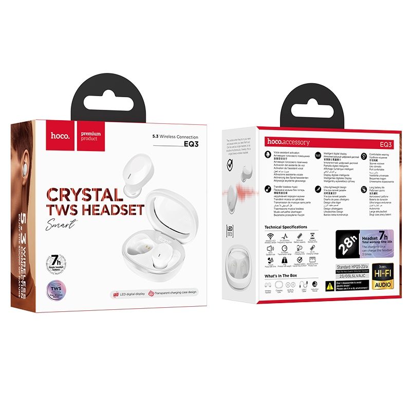 HOCO wireless bluetooth earphones TWS EQ3 white