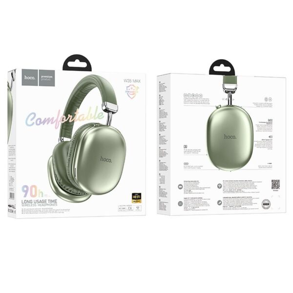 6d247abe2d33c6faba591360c5c7f09b HOCO wireless bluetooth headphones W35 Max green