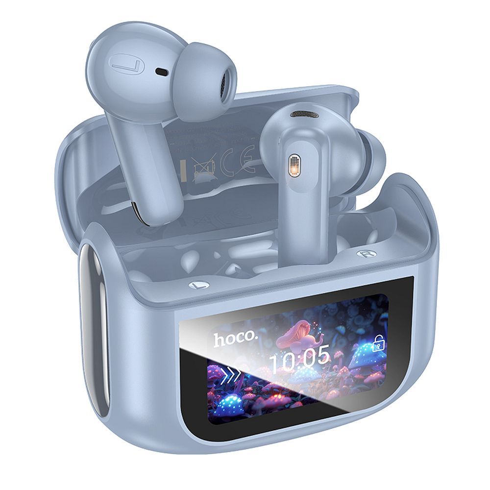 6dd582926786f17d8f5c01099d857afe HOCO wireless earphones bluetooth with touch screen TWS ANC + ENC EQ21 blue star