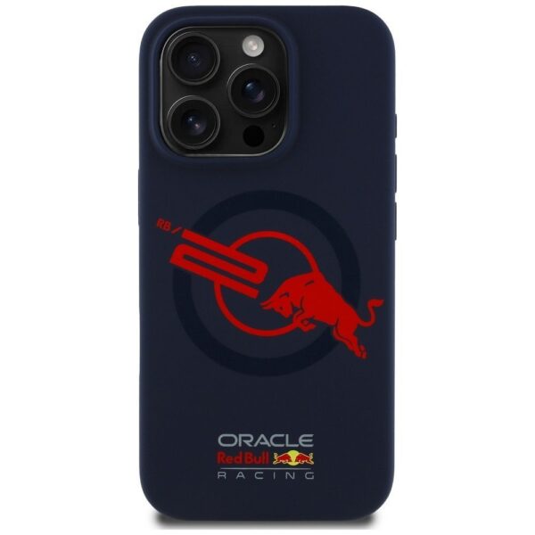 RED BULL case for IPHONE 16 Pro Max compatible with MagSafe RBHMP16X24SIOLVR (Silicone ORBR20 Logo Red Lining) navy