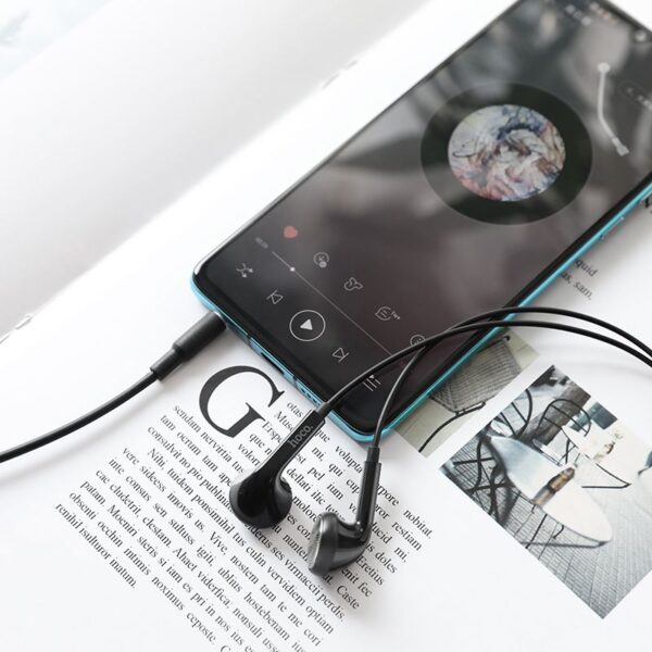 HOCO wire earphones Jack 3,5 mm with microphone M73 black