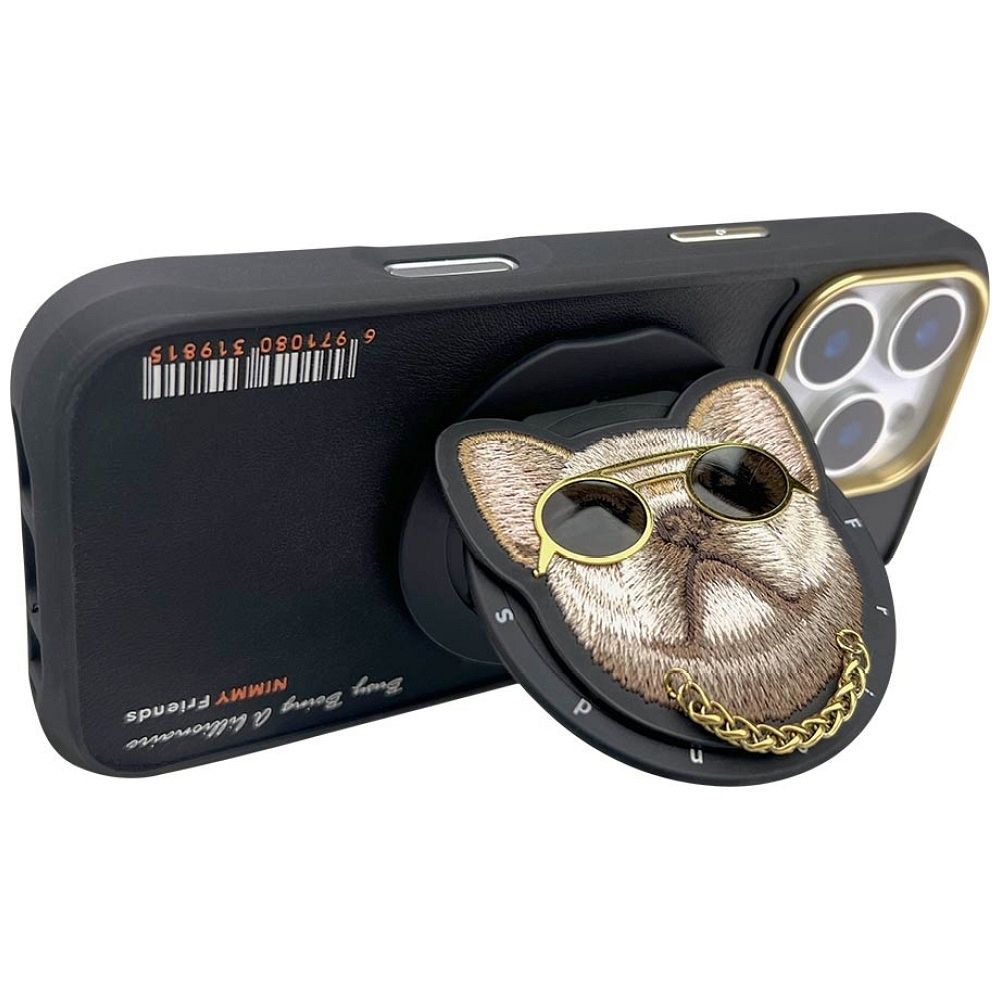 6f62f9a4757a92921437fa3f9cae62f1 NIMMY case GLASSES COOL DOG compatible with MagSafe for IPHONE 16 Pro black