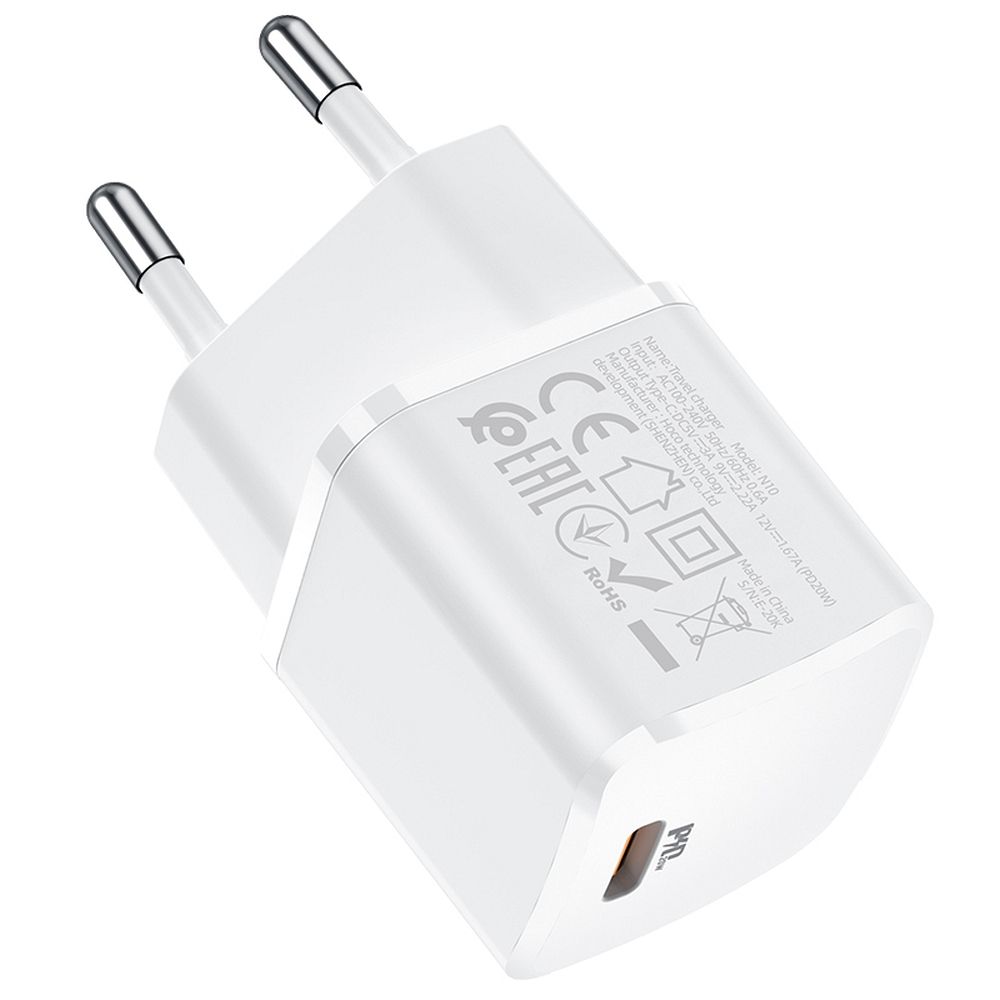 HOCO travel charger Type C PD 20W N10 white