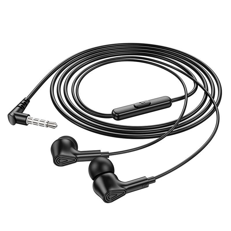 HOCO wire earphones Jack 3,5 mm with microphone M102 black