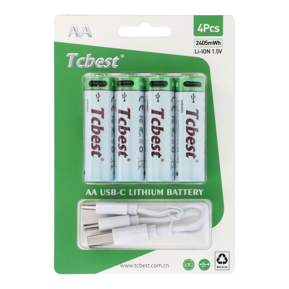 72153f2fd59f0d61866e5c0eebb505dc TCBEST rechargable battery R6 (AA) 1600 mAh with socket Type C + cable USB A to 4 x Type C 4 pcs