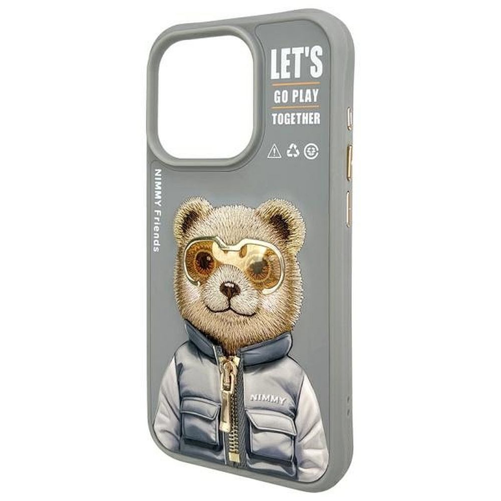 7265bf7210d98a4c52b38cad0f760c32 NIMMY case COOL&CUTE 2.0 Bear for IPHONE 15 Pro Max gray