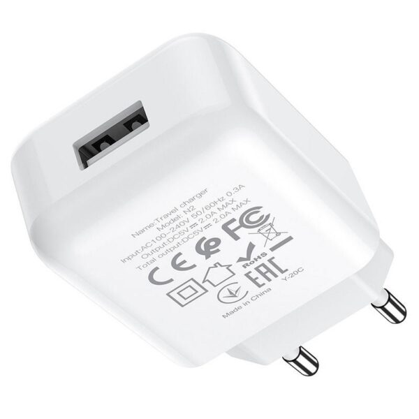 HOCO travel charger USB A + cable USB A to Type C 2.1A N2 white