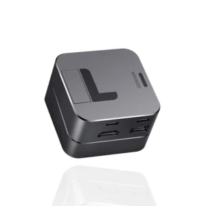 Joyroom HUB S-H121 USB-C - USB-A 3.0 / RJ45 / HDMI / USB-C / Thunderbolt cradle for MacBook Pro - grayeng