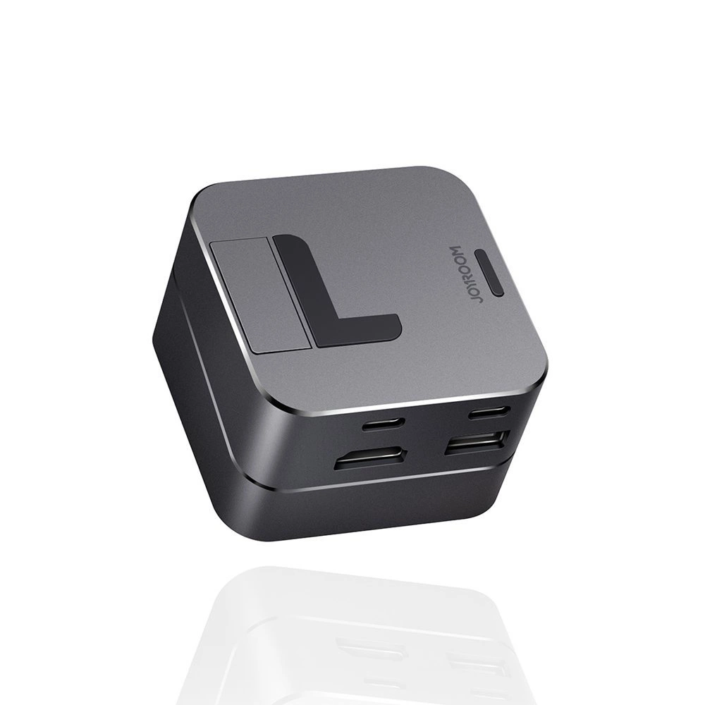 Joyroom HUB S-H121 USB-C - USB-A 3.0 / RJ45 / HDMI / USB-C / Thunderbolt cradle for MacBook Pro - grayeng