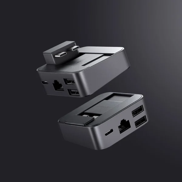 Joyroom HUB S-H121 USB-C - USB-A 3.0 / RJ45 / HDMI / USB-C / Thunderbolt cradle for MacBook Pro - grayeng