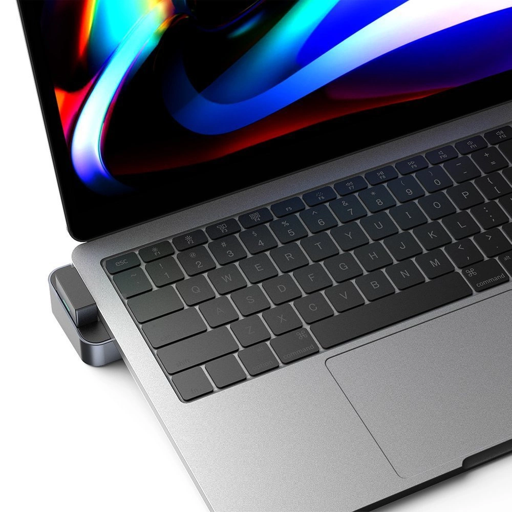 Joyroom HUB S-H121 USB-C - USB-A 3.0 / RJ45 / HDMI / USB-C / Thunderbolt cradle for MacBook Pro - grayeng