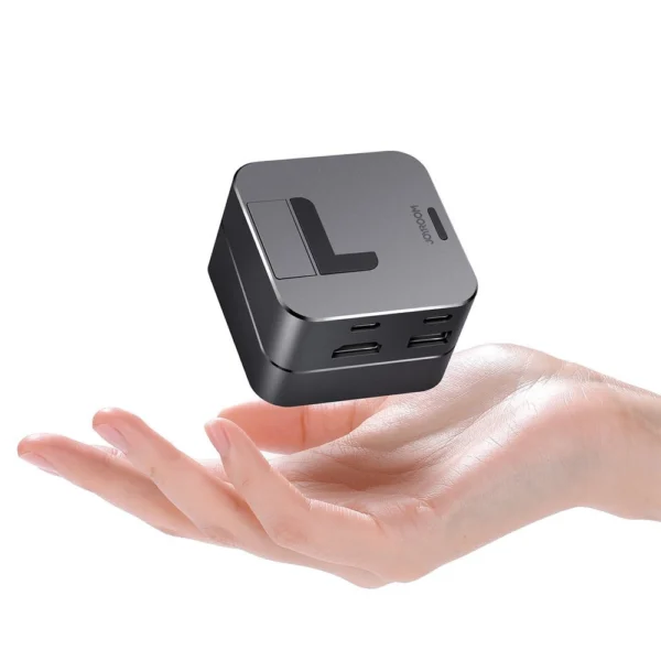 Joyroom HUB S-H121 USB-C - USB-A 3.0 / RJ45 / HDMI / USB-C / Thunderbolt cradle for MacBook Pro - grayeng