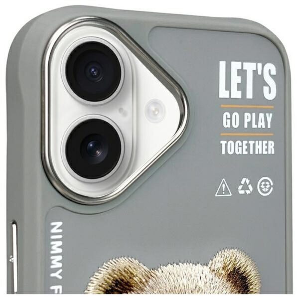 NIMMY case COOL&CUTE 2.0 Bear for IPHONE 16 gray