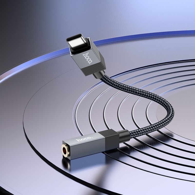 Adapter AUX USB C (male) to Jack 3,5 mm (female) Hoco UPA32C black