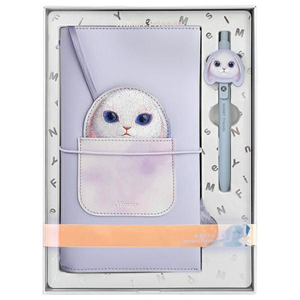 74e3e8cc0219f08389187fcca01f5cd2 NIMMY set 2in1 notebook + pen BIG EYED PET 2.0 Rabbit purple