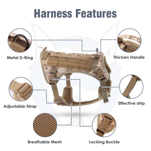 77aeea36efc932b322814ea8016f9bc0 Dog harness TACTICAL size M brown