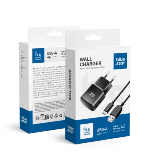 BLUE STAR travel charger 2A 10W USB A + cable USB A to Type C TFK-TC-1100B black