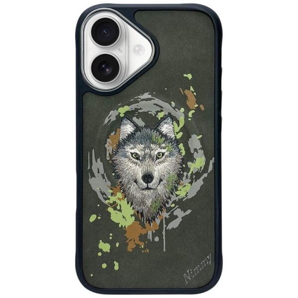 7a32b456d86ca9c5329fec6e1bb29d37 NIMMY case WOLF compatible with MagSafe for IPHONE 16 dark gray