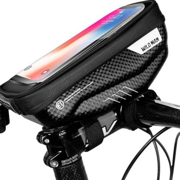 WILDMAN traveling bag for bike handlebars with zipper 1L (4 "- 7") E1 black