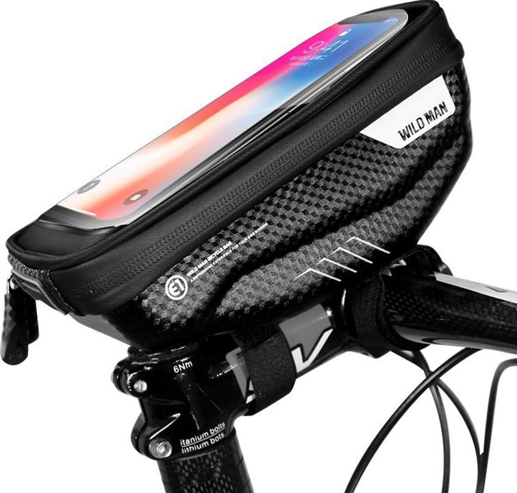 WILDMAN traveling bag for bike handlebars with zipper 1L (4 "- 7") E1 black