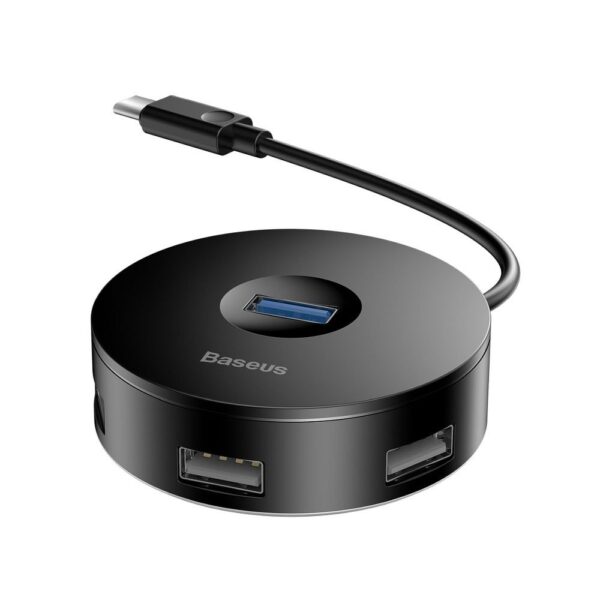 BASEUS HUB round box adapter Type C to USB3.0 / 3x USB2.0 / Micro USB Black CAHUB-G01