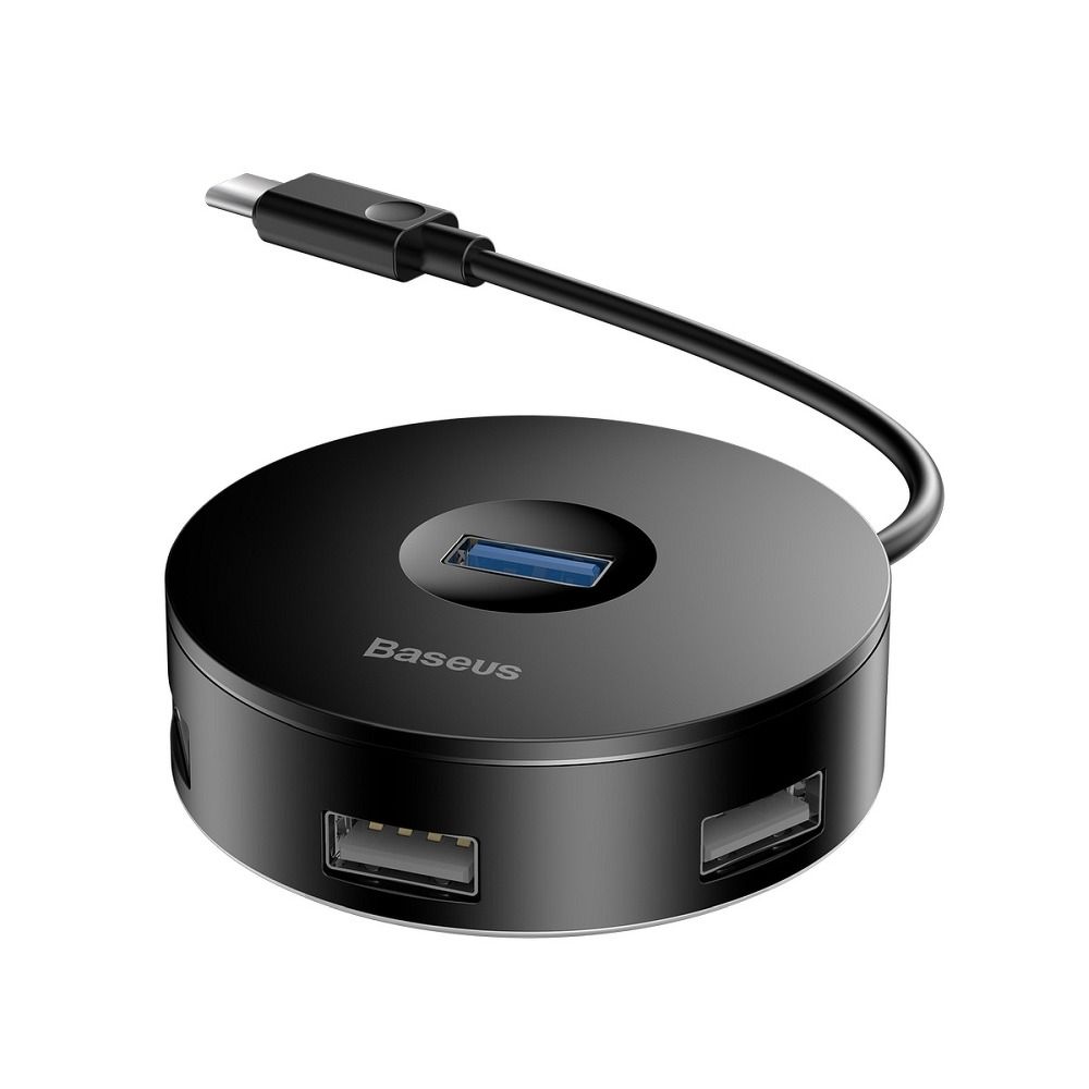 BASEUS HUB round box adapter Type C to USB3.0 / 3x USB2.0 / Micro USB Black CAHUB-G01