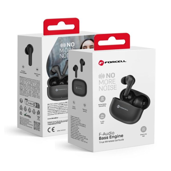 7e9fab31bcd4be4df5fcc786b165d104 FORCELL F-AUDIO TWS Bass Engine wireless headphones bluetooth TWS ANC + ENC + TUYA APP black