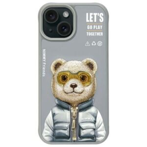 NIMMY case COOL&CUTE 2.0 Bear for IPHONE 15 gray