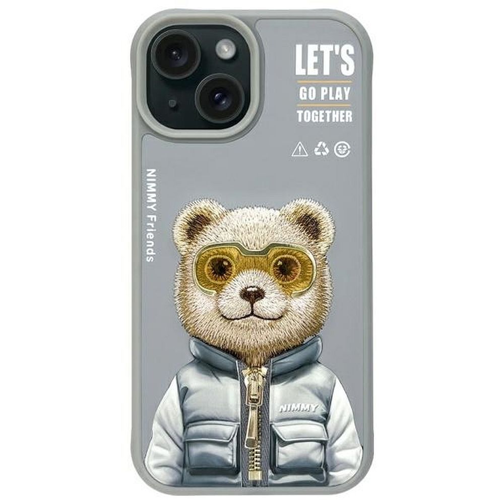 NIMMY case COOL&CUTE 2.0 Bear for IPHONE 15 gray