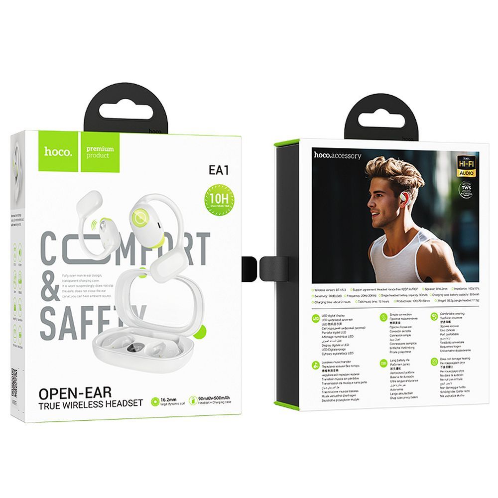 HOCO wireless bluetooth earphones TWS EA1 milky white