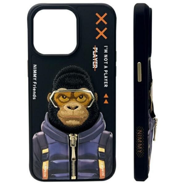 8083f06684fb2f480f627c800fb0eb9a NIMMY case COOL&CUTE 2.0 Monkey for IPHONE 15 Pro Max black