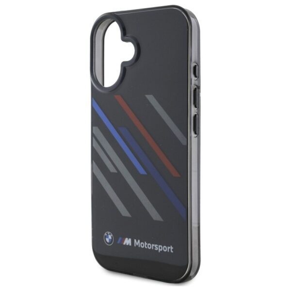 BMW case for IPHONE 16 BMHCP16S23HTRAK (Motorsport IML Random Stripes) black
