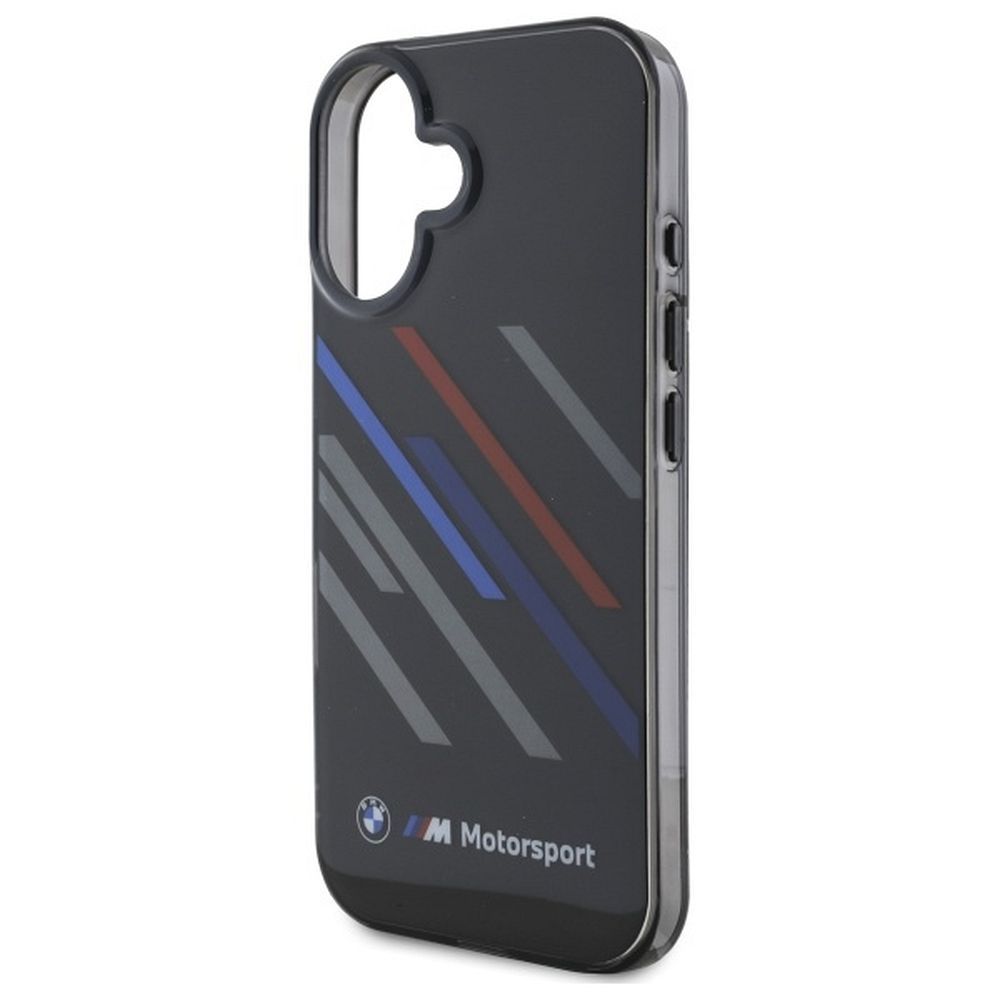 BMW case for IPHONE 16 BMHCP16S23HTRAK (Motorsport IML Random Stripes) black