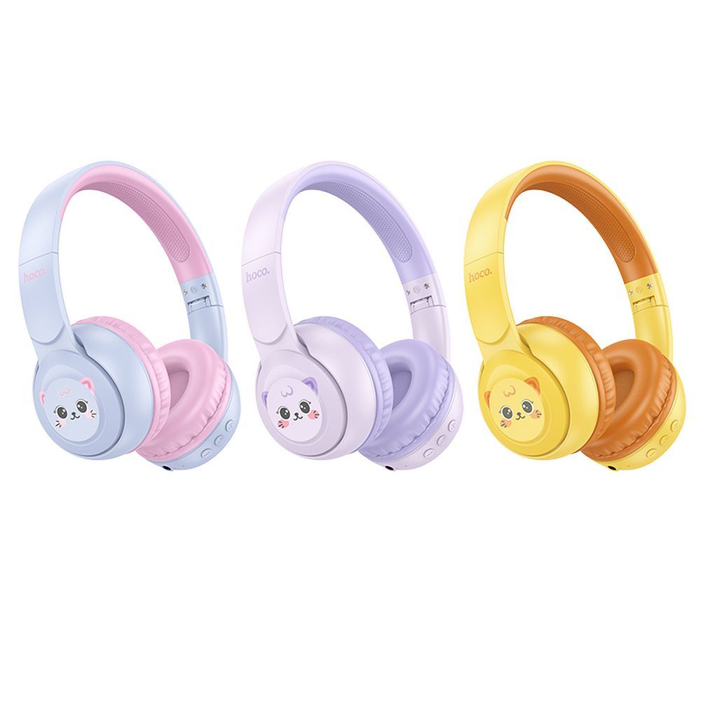 835a02cecf7a81b5ecd97e9ec8ac6960 EOL HOCO wireless headphones bluetooth for children W60 sun yellow