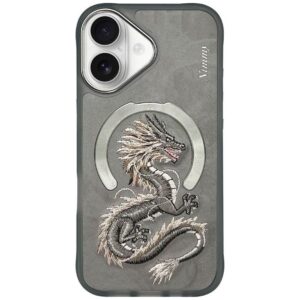 NIMMY case DRAGON compatible with MagSafe for IPHONE 16 gray