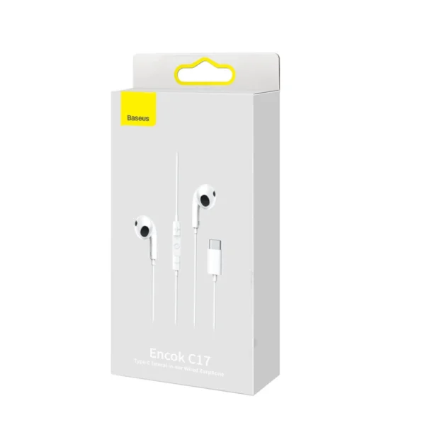 Baseus Encok C17 In-Ear Headphones with USB-C Cable and Microphone - Whiteeng