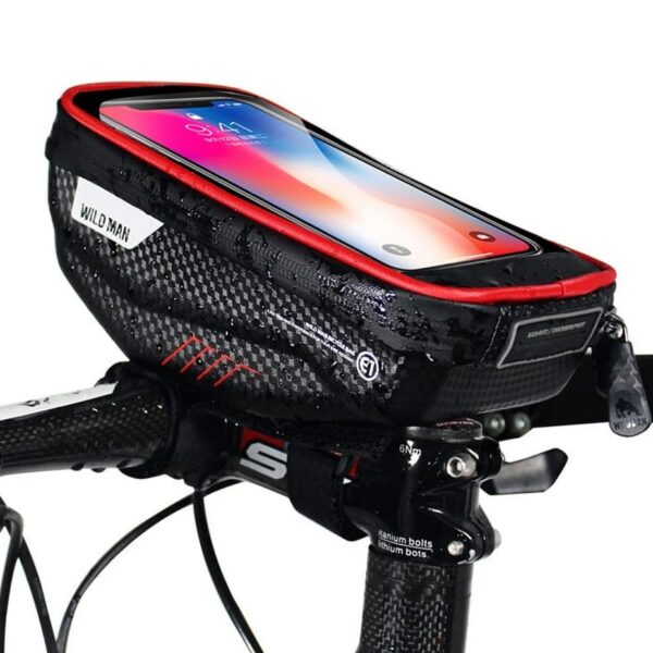 WILDMAN traveling bag for bike handlebars with zipper 1L (4 "- 7") E1 black