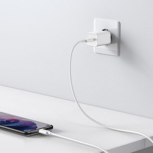 BASEUS charger Type C + cable Type C to Type C PD QC3.0 3A 25W TZCCSUP-L02 white