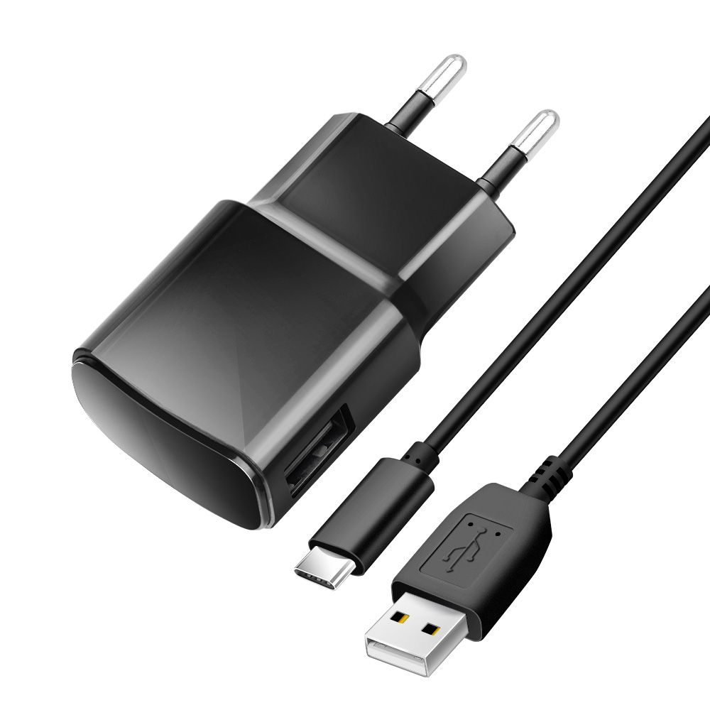 BLUE STAR travel charger 2A 10W USB A + cable USB A to Type C TFK-TC-1100B black